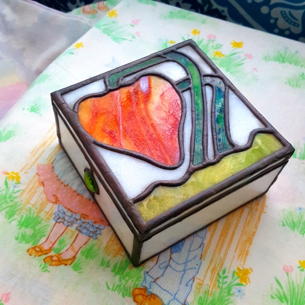 Glass Art Jewelry Box Stained Glass